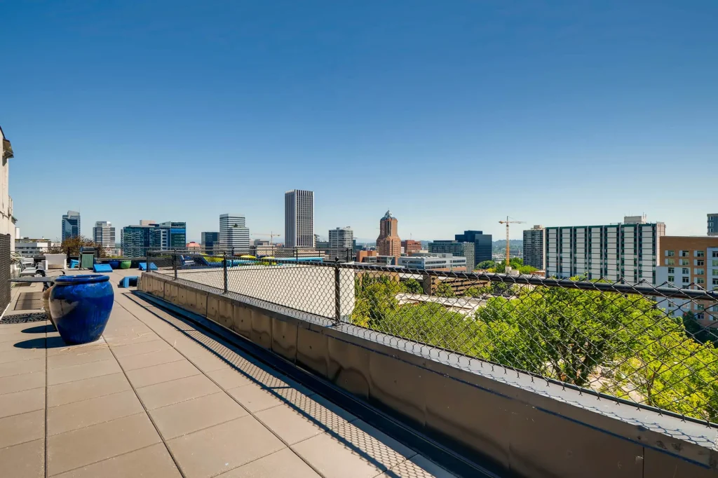Rooftop with city skyline views