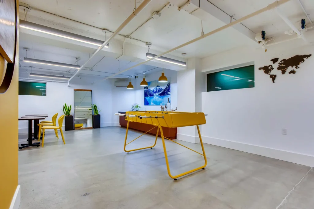 Clubhouse lounge with foosball table