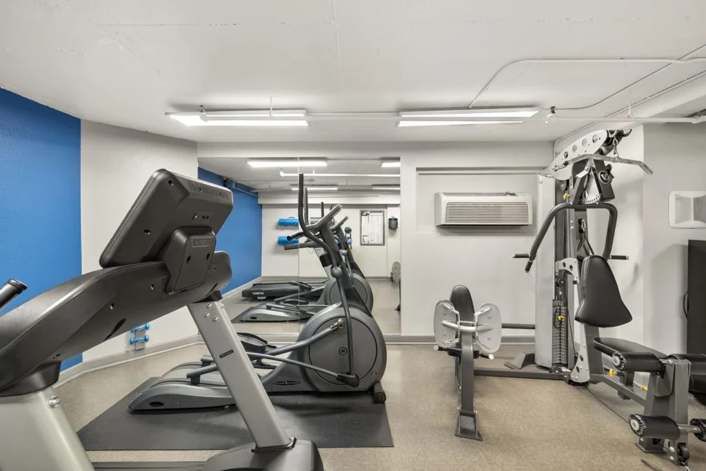 Fitness center with cardio machines and multi cable station
